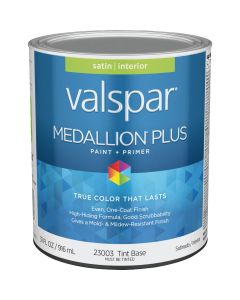 Valspar Medallion Plus Premium Paint & Primer Satin Interior Paint, Tint Base, 1 Qt.