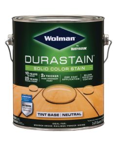 Wolman DuraStain One Coat Solid Color Exterior Stain, Neutral Base, 1 Gal.