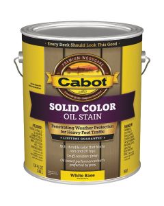 Cabot Solid Color Oil Deck Stain, White Base, 1 Gal.