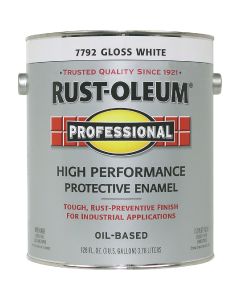 Rust-Oleum Professional Oil-Based Gloss VOC Formula Rust Control Enamel, White, 1 Gal.