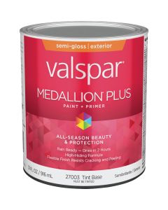 Valspar Medallion Plus Premium Paint & Primer Semi-Gloss Exterior Paint, Tint Base, 1 Qt.