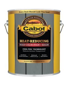 Cabot Heat-Reducing Solid Color Stain + Sealer with Cool Feel Technology, Hampton Gray, 1 Gal.