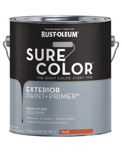 Rust-Oleum Sure Color Exterior Paint and Primer, Dolphin, Flat, 1 Gal
