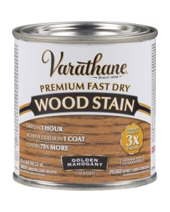 Varathane Fast Dry Golden Mahogany Urethane Modified Alkyd Interior Wood Stain, 1/2 Pt.