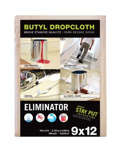 Trimaco Eliminator Butyl-Back Canvas 9 Ft. x 12 Ft. Heavy-Duty Drop Cloth