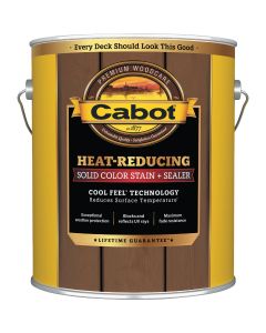 Cabot Heat-Reducing Solid Color Stain + Sealer with Cool Feel Technology, Equestrian Brown, 1 Gal.