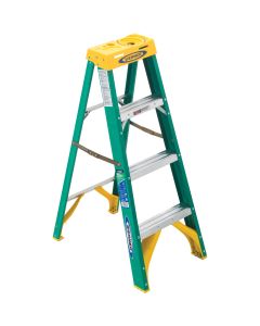 Werner 4 Ft. Fiberglass Step Ladder with 225 Lb. Load Capacity Type II Ladder Rating