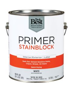 Do it Best Latex Interior/Exterior Stain Blocking Primer, White, 1 Gal.