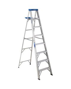 Werner 8 Ft. Aluminum Step Ladder with 250 Lb. Load Capacity Type I Ladder Rating