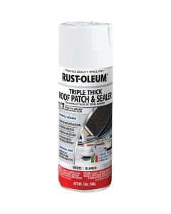 Rust-Oleum 13 Oz. Roofing Triple Thick Roof Patch & Sealer White Spray