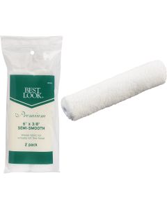 Best Look Premium 6 In. x 3/8 In. Mini Woven Fabric Roller Cover (2-Pack)