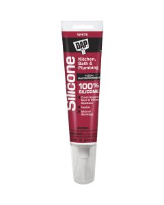 Dap 2.8 Oz. Kitchen & Bath 100% Silicone Rubber Sealant, White