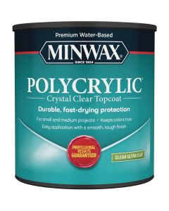 Minwax Polycrylic Clear Ultra Flat Protective Finish, 1 Qt.