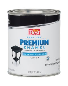 Do it Best Fast Dry Acrylic Latex Gloss Premium Enamel, Black, 1 Qt.