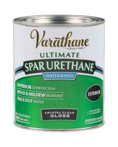 Varathane Gloss Clear Water Based Exterior Spar Urethane, 1 Qt.