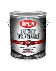 Krylon Rust Tough Oil-Based Gloss Rust Control Enamel, Gray, 1 Gal.