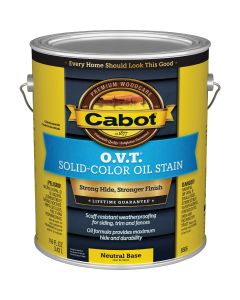 Cabot O.V.T. Solid Color Oil Exterior Stain, 6506 Neural Base, 1 Gal.