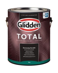 Glidden Total Exterior Paint + Primer Flat White & Pastel Base 1 Gallon