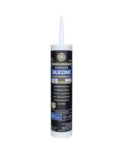 GE Supreme Silicone Window & Door Sealant, Clear, 10.1oz