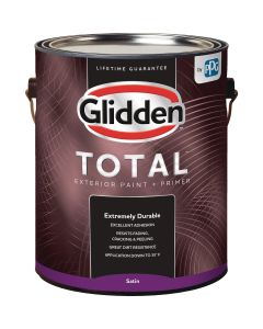 Glidden Total Exterior Paint + Primer Satin White & Pastel Base 1 Gallon