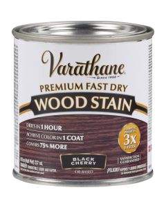 Varathane Fast Dry Black Cherry Urethane Modified Alkyd Interior Wood Stain, 1/2 Pt.