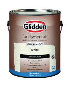 Glidden Fundamentals Exterior Grab-N-Go White Semi Gloss Gallon