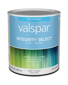 Valspar Integrity Select Paint & Primer Flat Interior Paint, Tint Base, 1 Qt.