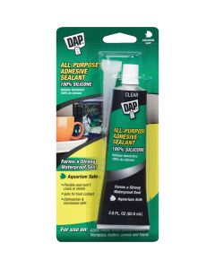 DAP 2.8 Oz. All-Purpose 100% Silicone Adhesive Sealant, Clear