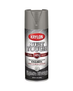 Krylon Rust Tough 12 Oz. Gloss Alkyd Enamel Spray Paint, Classic Gray