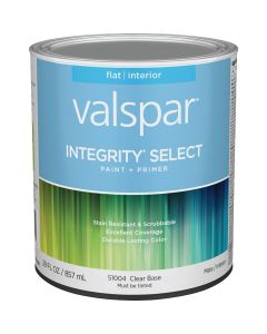 Valspar Integrity Select Paint & Primer Flat Interior Paint, Clear Base, 1 Qt.