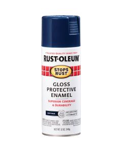 Rust-Oleum Stops Rust Navy Blue Gloss 12 Oz. Anti-Rust Spray Paint