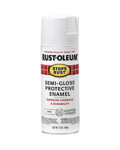 Rust-Oleum Stops Rust Semi-Gloss White 12 Oz. Anti-Rust Spray Paint