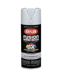 Krylon Fusion All-In-One 12 Oz. Matte Spray Paint, Glacier Gray