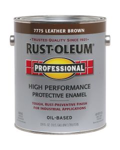 Rust-Oleum Professional Oil Based Gloss Protective Rust Control Enamel, Leather Brown, 1 Gal.