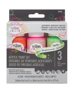 Testors Craft 2 Oz. Acrylic Glow Paint Kit (3-Pack)