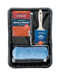 Valspar Deck and Fences Paint Roller Kit (4-Piece)