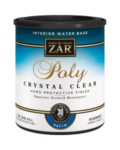 ZAR Aqua Satin Water-Based Interior Polyurethane, 1 Qt.