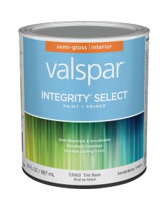 Valspar Integrity Select Paint & Primer Semi-Gloss Interior Paint, Tint Base, 1 Qt.