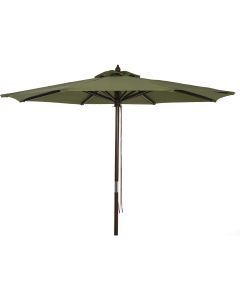 Outdoor Expressions 7.5 Ft. Pulley Heather Green Market Patio Umbrella with Chrome Plated Hardware