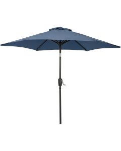 Outdoor Expressions 7.5 Ft. Aluminum Tilt/Crank Heather Blue Patio Umbrella