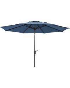 Outdoor Expressions 9 Ft. Aluminum Tilt/Crank Heather Blue Patio Umbrella