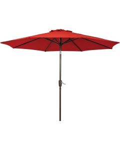 Outdoor Expressions 9 Ft. Aluminum Tilt/Crank Crimson Red Patio Umbrella