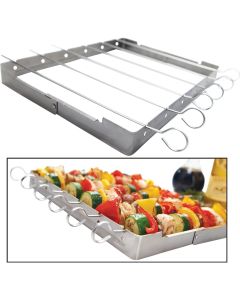 GrillPro Stainless Steel Kebab Grill Rack with Skewers