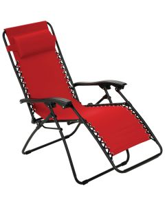 Outdoor Expressions Zero Gravity Relaxer Red Convertible Lounge Chair