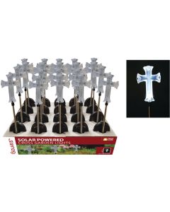 Solaris Acrylic Cross 34 In. H. Solar Stake Light Lawn Ornament