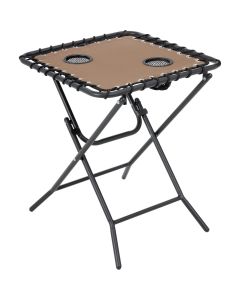 Outdoor Expressions Tan 18 In. Square Steel Folding Side Table