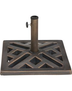 Outdoor Expressions 17 In. Square Bronze Polyresin Umbrella Base