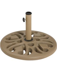 Outdoor Expressions 20 In. Round Tan Polyresin Umbrella Base