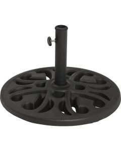 Outdoor Expressions 20 In. Round Black Polyresin Umbrella Base