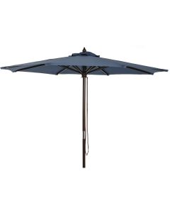 Outdoor Expressions 9 Ft. Pulley Heather Blue Market Patio Umbrella with Chrome Plated Hardware